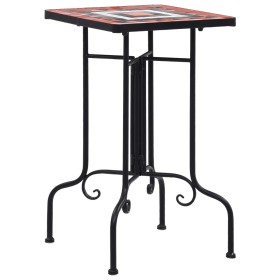 Mesa auxiliar de mosaico cerámica terracota y blanco en Soportes para macetas | Comprar online en Foru.es