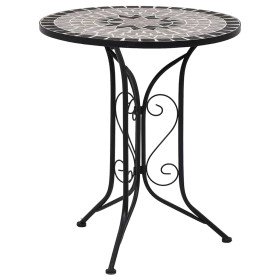 Mesa bistro de mosaico cerámica gris 60 cm en Mesas de jardín | Comprar online en Foru.es