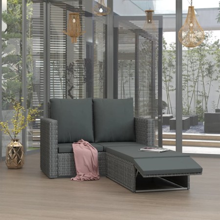 Set de muebles de jardín 2 pzas y cojines ratán sintético gris en Conjuntos de jardín | Comprar online en Foru.es
