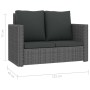 Set de muebles de jardín 2 pzas y cojines ratán sintético gris en Conjuntos de jardín | Comprar online en Foru.es