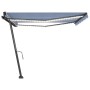 Toldo manual retráctil con LED azul y blanco 450x300 cm en Toldos | Comprar online en Foru.es