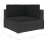 Set muebles de jardín y cojines 6 piezas ratán sintético negro en Conjuntos de jardín | Comprar online en Foru.es