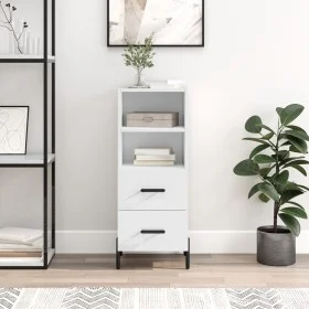 Aparador de madera contrachapada blanco brillante 34,5x34x90 cm de vidaXL, Aparadores - Ref: Foro24-828678, Precio: 63,69 €, ...