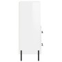 Aparador de madera contrachapada blanco brillante 34,5x34x90 cm de vidaXL, Aparadores - Ref: Foro24-828678, Precio: 64,34 €, ...