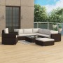 Set muebles de jardín 8 piezas y cojines ratán sintético marrón en Conjuntos de jardín | Comprar online en Foru.es