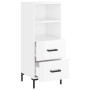 Aparador de madera contrachapada blanco brillante 34,5x34x90 cm de vidaXL, Aparadores - Ref: Foro24-828670, Precio: 60,81 €, ...