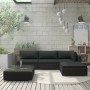 Set muebles de jardín 5 piezas y cojines ratán sintético negro en Conjuntos de jardín | Comprar online en Foru.es