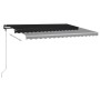 Toldo retráctil manual con luz LED gris antracita 450x300 cm en Toldos | Comprar online en Foru.es