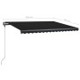 Toldo retráctil manual con luz LED gris antracita 450x300 cm en Toldos | Comprar online en Foru.es