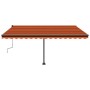 Toldo manual retráctil con LED naranja y marrón 450x300 cm en Toldos | Comprar online en Foru.es