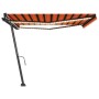 Toldo manual retráctil con LED naranja y marrón 450x300 cm en Toldos | Comprar online en Foru.es