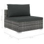 Set de muebles de jardín 8 pzas y cojines ratán sintético gris en Conjuntos de jardín | Comprar online en Foru.es