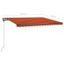 Toldo manual retráctil con LED naranja y marrón 450x300 cm en Toldos | Comprar online en Foru.es