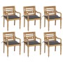 Sillas Batavia 6 unidades madera maciza de teca con cojines de vidaXL, Sillas de jardín - Ref: Foro24-3073322, Precio: 752,31...