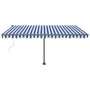 Toldo de pie automático azul y blanco 450x300 cm en Toldos | Comprar online en Foru.es