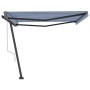Toldo de pie automático azul y blanco 450x300 cm en Toldos | Comprar online en Foru.es