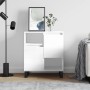 Aparador de madera contrachapada blanco brillante 60x35x70 cm de vidaXL, Aparadores - Ref: Foro24-831198, Precio: 72,64 €, De...