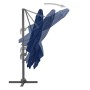 Sombrilla voladiza con poste de aluminio azul marino 3x3 m en Sombrillas | Comprar online en Foru.es