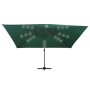 Sombrilla voladiza luces LED y poste aluminio verde 4x3 m en Sombrillas | Comprar online en Foru.es