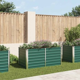 Jardinera elevada de acero galvanizado verde 160x80x77cm en Macetas y jardineras | Comprar online en Foru.es