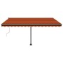 Toldo de pie automático naranja y marrón 450x300 cm en Toldos | Comprar online en Foru.es