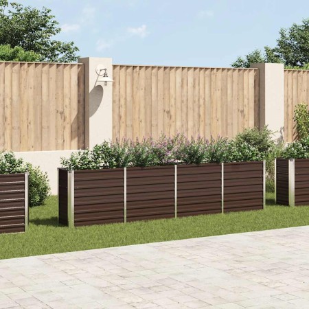 Jardinera elevada de acero galvanizado marrón 320x40x77 cm en Macetas y jardineras | Comprar online en Foru.es