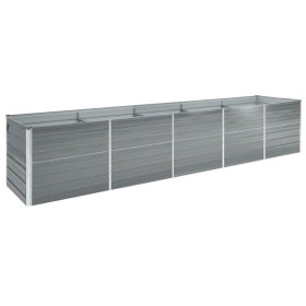 Arriate de jardín de acero galvanizado gris 400x80x77 cm en Macetas y jardineras | Comprar online en Foru.es