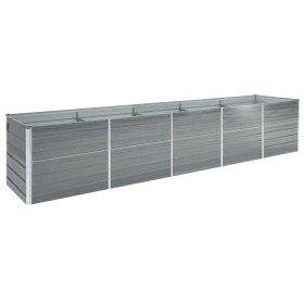 Arriate de jardín de acero galvanizado gris 400x80x77 cm en Macetas y jardineras | Comprar online en Foru.es