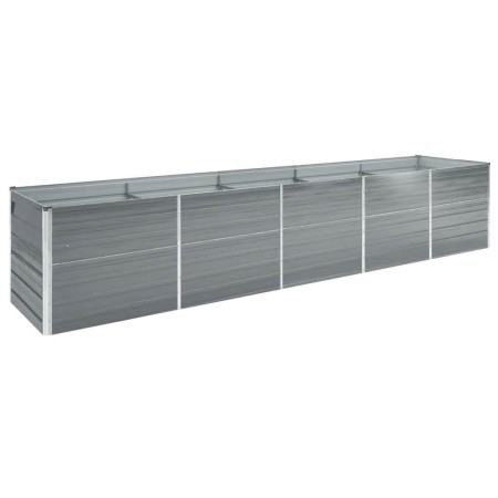 Arriate de jardín de acero galvanizado gris 400x80x77 cm en Macetas y jardineras | Comprar online en Foru.es