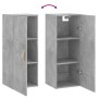 Armario de pared gris hormigón 34,5x34x90 cm de vidaXL, Aparadores - Ref: Foro24-828840, Precio: 46,97 €, Descuento: %