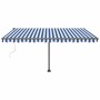 Toldo automático LED sensor de viento azul y blanco 450x300 cm en Toldos | Comprar online en Foru.es