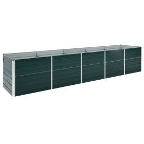 Arriate de jardín de acero galvanizado verde 400x80x77 cm en Macetas y jardineras | Comprar online en Foru.es