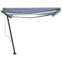 Toldo automático LED sensor de viento azul y blanco 450x300 cm en Toldos | Comprar online en Foru.es