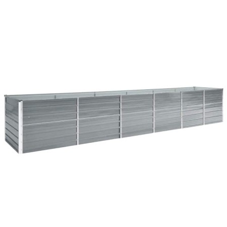 Arriate de jardín de acero galvanizado gris 480x80x77 cm en Macetas y jardineras | Comprar online en Foru.es