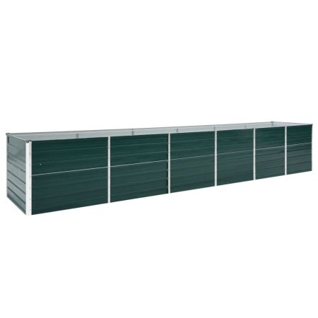 Arriate de jardín de acero galvanizado verde 480x80x77 cm en Macetas y jardineras | Comprar online en Foru.es