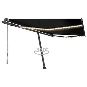 Toldo automático con LED y sensor de viento antracita 450x300cm en Toldos | Comprar online en Foru.es