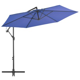 Sombrilla voladiza con poste de aluminio azul 300 cm en Sombrillas | Comprar online en Foru.es