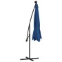 Sombrilla voladiza con luces LED y poste de acero azul 300 cm en Sombrillas | Comprar online en Foru.es