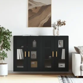 Armarios de pared 2 uds madera de ingeniería negro de vidaXL, Aparadores - Ref: Foro24-3197898, Precio: 141,26 €, Descuento: %