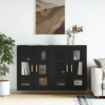 Armarios de pared 2 uds madera de ingeniería negro de vidaXL, Aparadores - Ref: Foro24-3197898, Precio: 141,26 €, Descuento: %