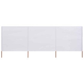 Paravientos de playa de 3 paneles tela blanco arena 400x80 cm en Sombrillas | Comprar online en Foru.es