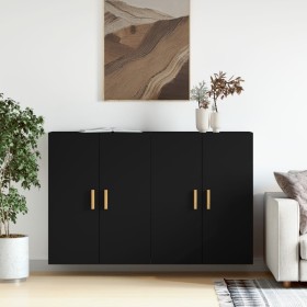 Armarios de pared 2 uds madera de ingeniería negro de vidaXL, Aparadores - Ref: Foro24-3197874, Precio: 144,84 €, Descuento: %