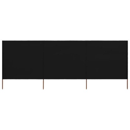 Paravientos de playa de 3 paneles tela negro 400x120 cm en Sombrillas | Comprar online en Foru.es