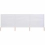 Paravientos de playa de 3 paneles tela blanco arena 400x160 cm en Sombrillas | Comprar online en Foru.es