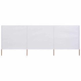 Paravientos de playa de 3 paneles tela blanco arena 400x160 cm en Sombrillas | Comprar online en Foru.es