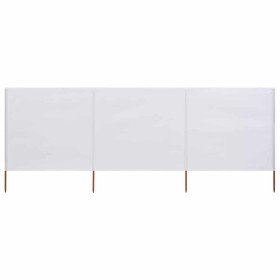 Paravientos de playa de 3 paneles tela blanco arena 400x160 cm en Sombrillas | Comprar online en Foru.es