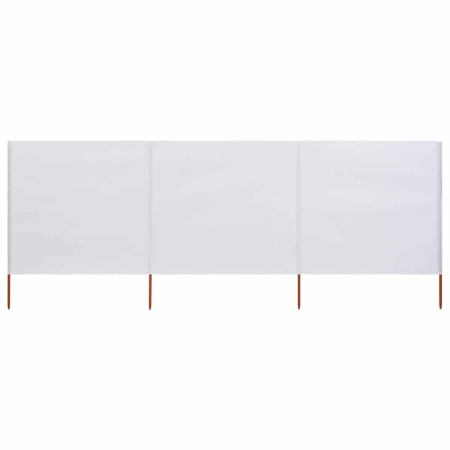 Paravientos de playa de 3 paneles tela blanco arena 400x160 cm en Sombrillas | Comprar online en Foru.es