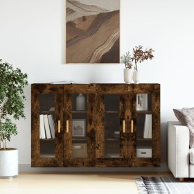 Armarios de pared 2 uds madera de ingeniería roble ahumado de vidaXL, Aparadores - Ref: Foro24-3197902, Precio: 167,77 €, Des...