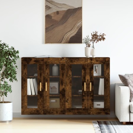 Armarios de pared 2 uds madera de ingeniería roble ahumado de vidaXL, Aparadores - Ref: Foro24-3197902, Precio: 167,77 €, Des...