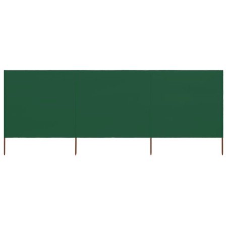 Paravientod de playa de 3 paneles tela verde 400x160 cm en Sombrillas | Comprar online en Foru.es